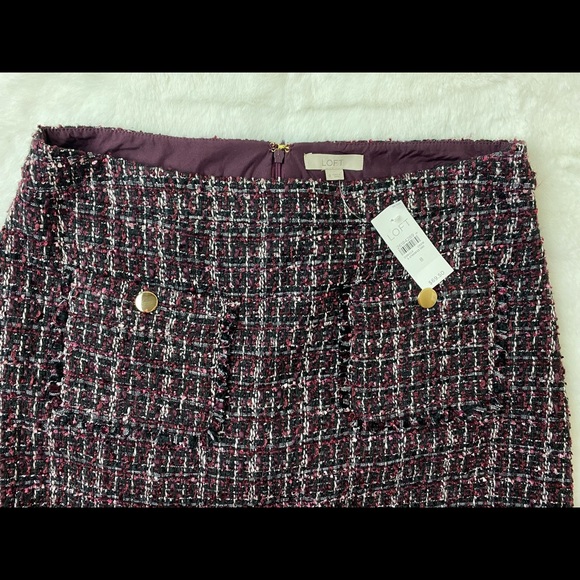 NWT LOFT Boucle Pocket Shift Skirt size 8 Tweed Skirts - Picture 3 of 5